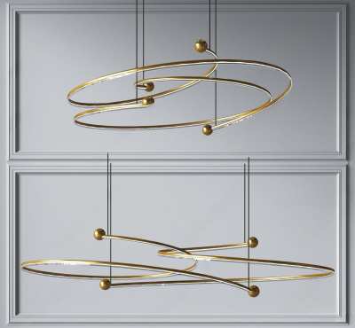 现代金属吊灯3D模型下载